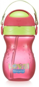 MULTIKIDS COPO C/CANUDO PLAYFUL ROSA TWIST 360ML 01 - A008926