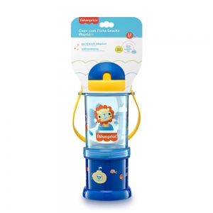 FISHER PRICE COPO COM PORTA SNACK AZUL 300ML - A008927