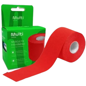 FITA KINESIO ROLO 5 CM X 5 MTS VERMELHA
