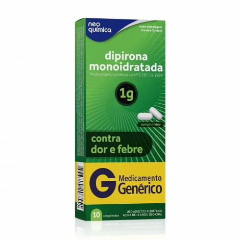Dipirona Sódica Neo Química 1g 10 Comprimidos