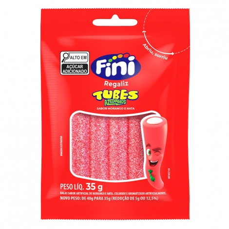 FINI AZEDINHOS TUBES REGALIZ MORANGO E NATA 35G