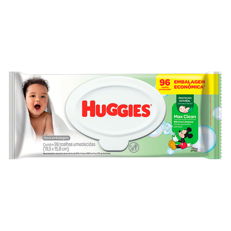 Lenços Umedecidos Huggies Max Clean Disney Baby 96 Unidades