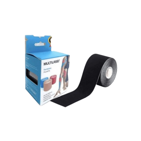 FITA KINESIO ROLO 5 CM X 5 MTS PRETA